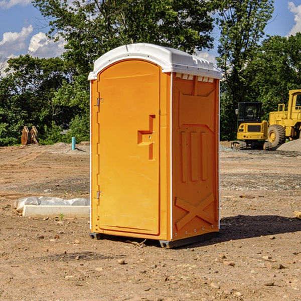 how often are the portable restrooms cleaned and serviced during a rental period in Ashley